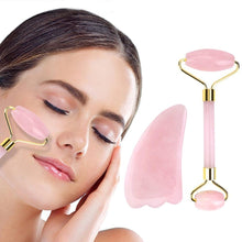 Load image into Gallery viewer, Jade Facial Roller with Gua Sha Stone
