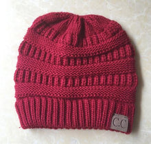 Load image into Gallery viewer, Soft Knit Ponytail Beanie Hat