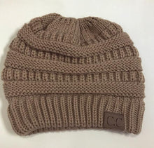 Load image into Gallery viewer, Soft Knit Ponytail Beanie Hat