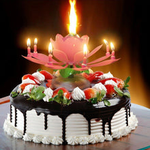 Load image into Gallery viewer, Rotating Lotus Cake Candle
